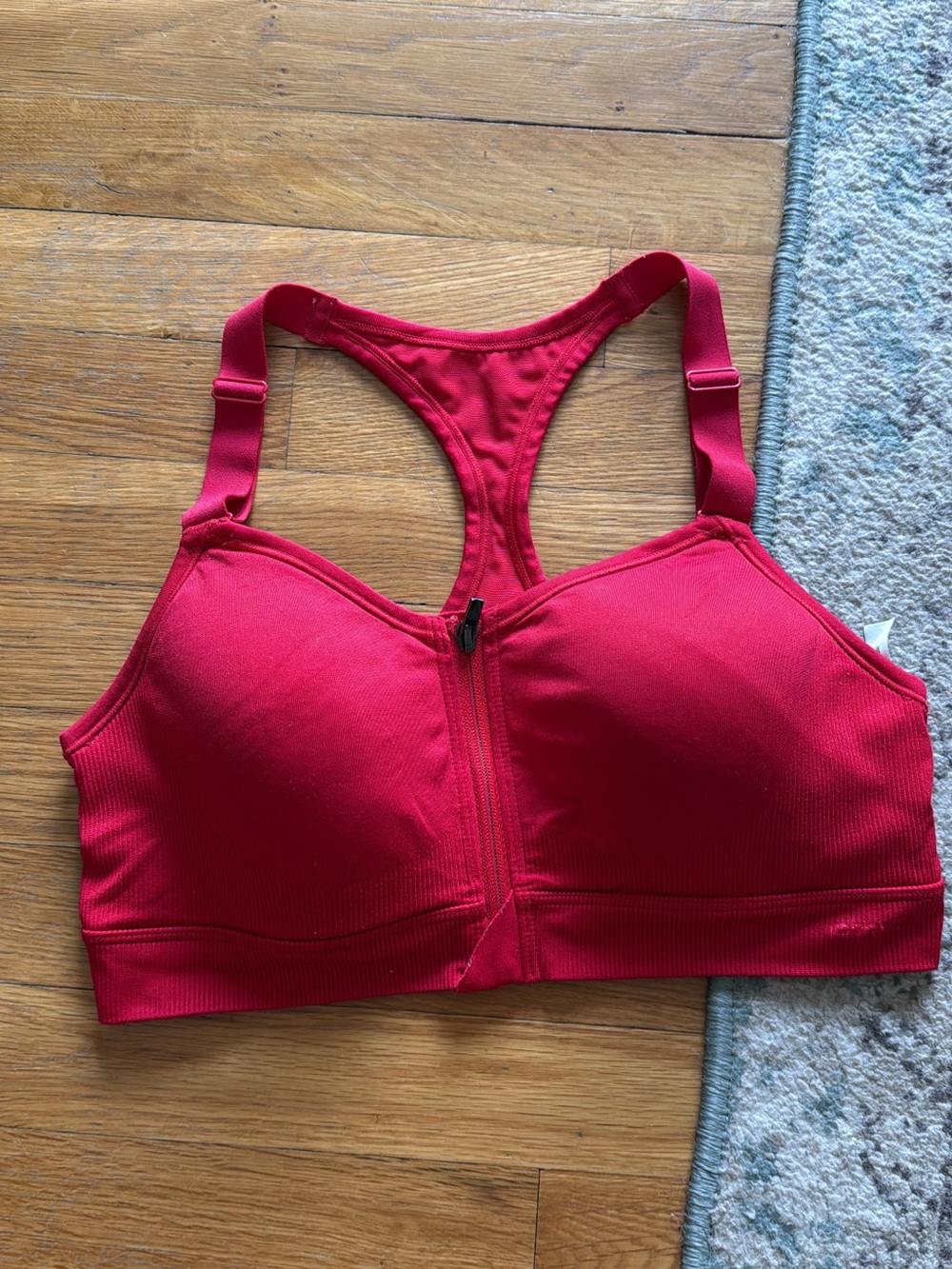 PINK Victoria's Secret Red Front-Zip Racerback Sports Bra